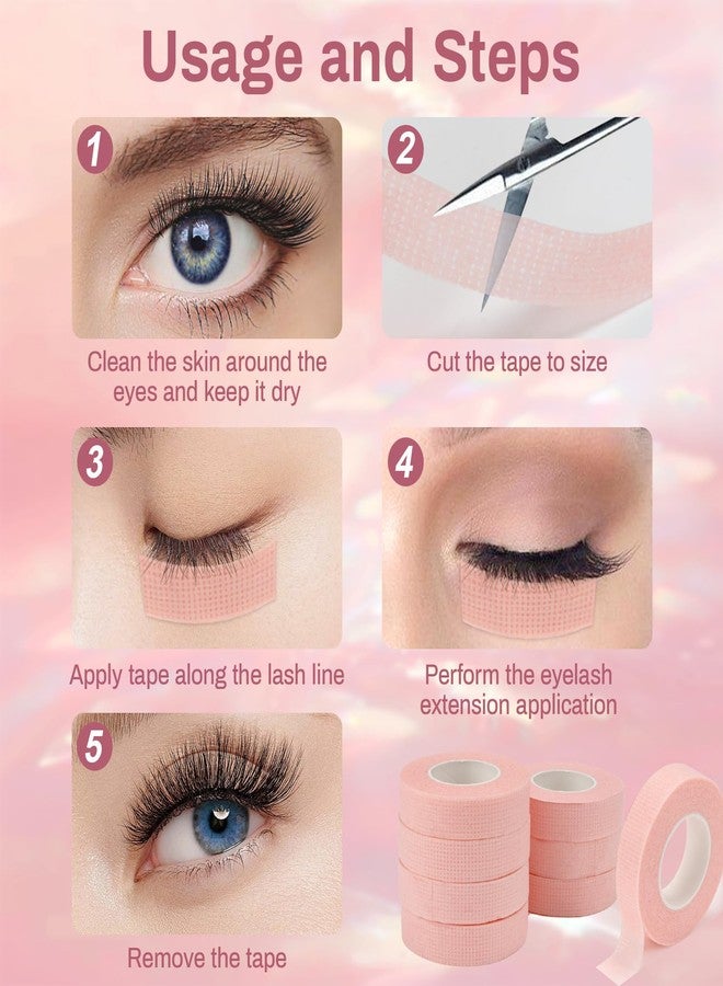 RAQEHO 8 Lash Tape for Eyelash Extensions - Adhesive Eyelash Tape, Micropore Makeup Tape for Eyeshadow & Eyeliner, Lash Extensions Supplies, Techs Essentials, Makeup Stuff Must Have, Sensitive Skin - Image 5